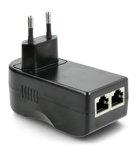 Adapter dogniazdkowy IPS PoE - RJ45 - 48 V / 0,5 A / 24 W - czarny