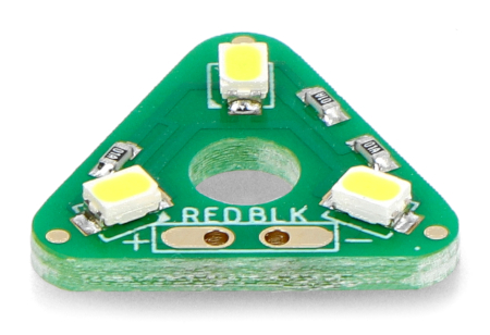 Trójkątna lampa LED od Kitronik.