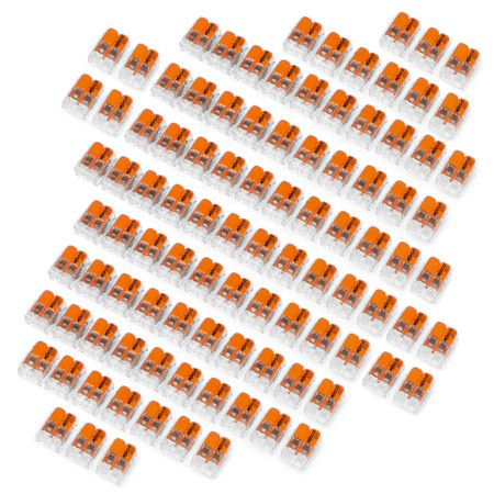 Kostka elektryczna samozaciskowa WAGO 2pin 4mm 32A/450V - 100szt.
