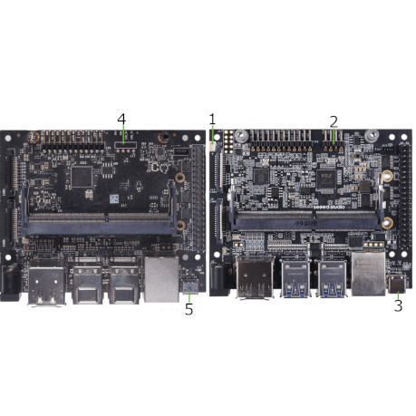 reComputer J202 - płytka nośna do Jetson Nano/Xavier NX/TX2 NX - widok z góry.
