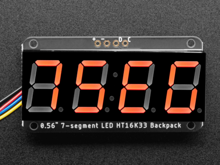 Wyświetlacz 4-cyforwy 0,56'' - 7-segmentowy Backpack - I2C - czerwony - STEMMA QT / Qwiic - Adafruit 5599