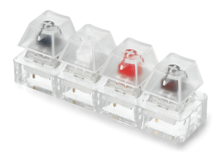 Listwa Kailh Mechanical Four Key Tester - testowy zestaw przycisków mechanicznych - Adafruit 4973.