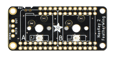 NeoKey FeatherWing - moduł z dwoma gniazdami klawiszy mechanicznych od Adafruit.