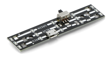 Płytka zasilana jest poprzez wbudowany port microUSB