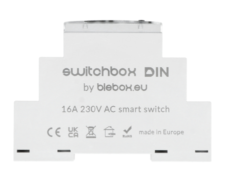BleBox SwitchBox DIN - przekaźnik 230 V WiFi - aplikacja Android / iOS