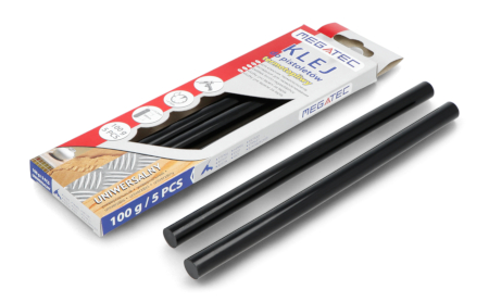 Klej do pistoletu gruby 11,2 / 200 mm Megatec - czarny - 5 szt