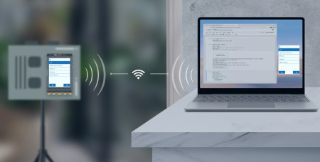 Moduł wykorzystuje hotspot do programowania bezprzewodowego. 