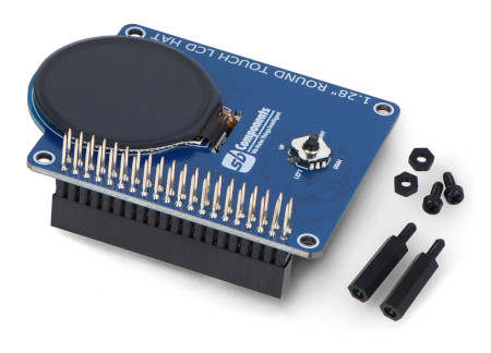 Nakładka HAT z dotykowym wyświetlaczem LCD 1,28'' 240 x 240 px do Raspberry Pi - SB Components 25664