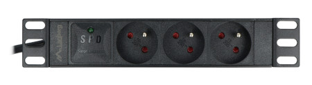 Listwa zasilająca do szaf serwerowych 10'' - 3 gniazda 16 A - 2 m - czarna - Lanberg PDU-03E-0200-BK