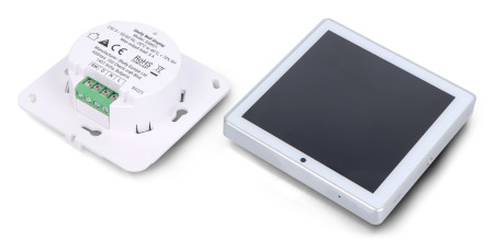 Shelly Wall Display - inteligentny panel sterowania z przełącznikiem 5 A i kolorowym wyświetlaczem WiFi / Bluetooth - biały