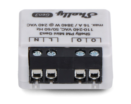Shelly PM Mini Gen3 - inteligentny miernik zużycia energii 240 V / 16 A WiFi / Bluetooth - 1 kanał - aplikacja Android / iOS