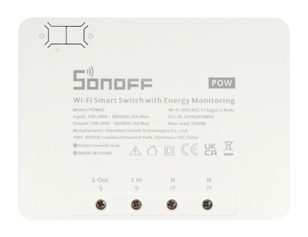Sonoff POWR3 - inteligentny przełącznik z funkcją pomiaru prądu WiFi - aplikacja Android / iOS 