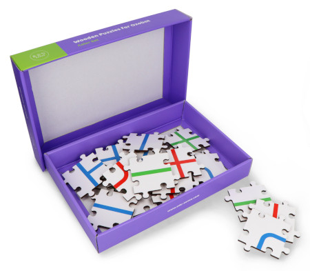 Drewniane puzzle do robota Ozobot - Color Set