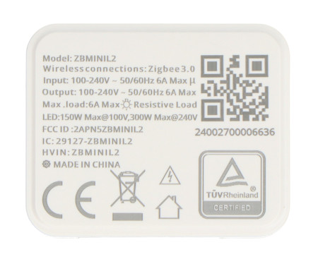 Sonoff ZBMINI-L2 - inteligentny przełącznik bez N - ZigBee - aplikacja Android / iOS