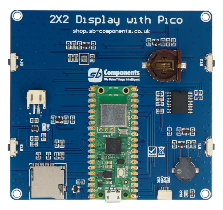 Moduł z wyświetlaczami posiada wlutowany Raspberry Pi Pico W