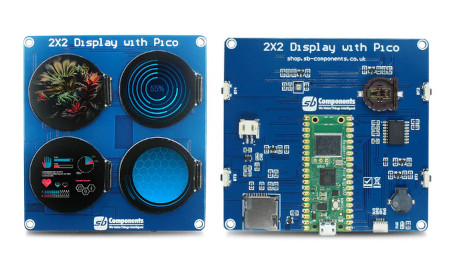 Moduł 4 okrągłych wyświetlaczy IPS TFT 1,28'' 240 x 240 px - Raspberry Pi Pico W, RTC, BME280
