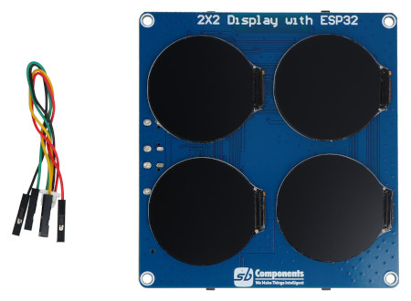 Moduł 4 okrągłych wyświetlaczy IPS TFT 1,28" 240 x 240 px - ESP32 S3 WROOM-1, RTC, BME280 - SB Components SKU30309