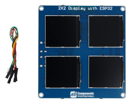Moduł 4 kwadratowych wyświetlaczy IPS TFT 1,54" 240 x 240 px - ESP32-S3-WROOM-1, RTC, BME280 - SB Components SKU30316