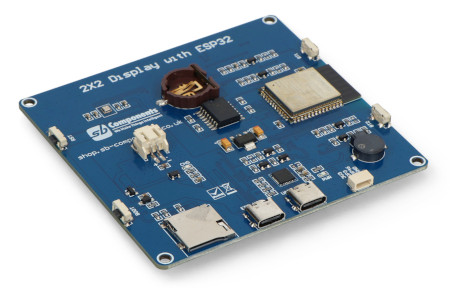 Moduł 4 kwadratowych wyświetlaczy IPS TFT 1,54" 240 x 240 px - ESP32-S3-WROOM-1, RTC, BME280 - SB Components SKU30316