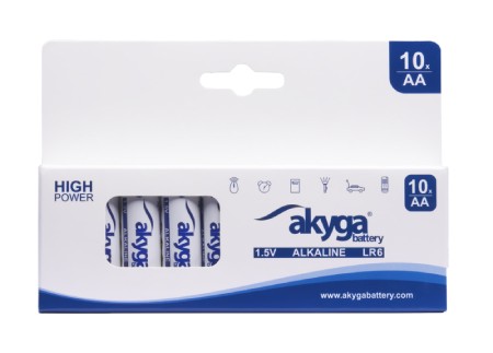 Bateria AA (LR6) alkaliczna Zn-MnO2 - 1,5 V / 3050 mAh - Akyga AKY2067 - kartonik - 10 szt.