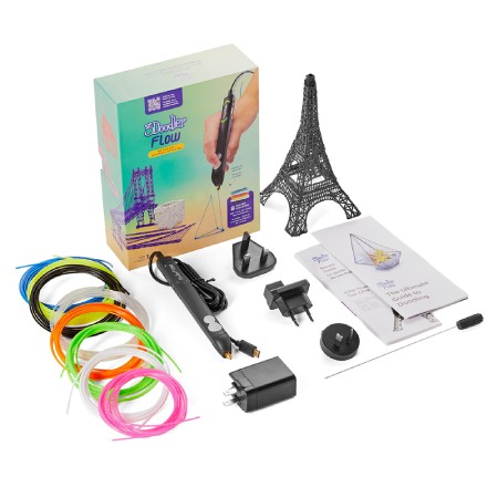Długopis do druku 3D 3Doodler Flow Essentials - zestaw 8 filamentów + akcesoria