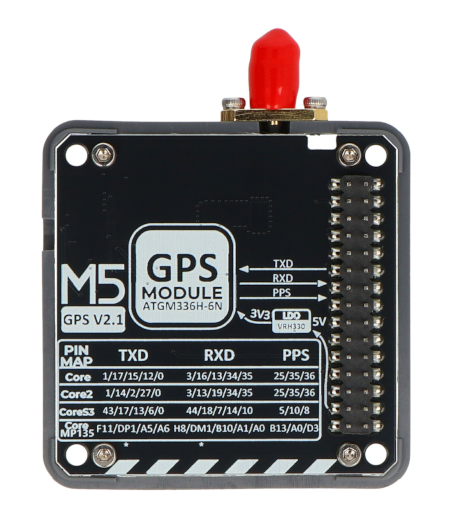 Moduł GPS v2.1 z anteną SMA - AT6668 - do modułów deweloperskich M5Core - M5Stack M003-V2.1