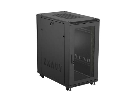 Szafa instalacyjna rack stojąca - 19'' 22U 600 x 1000 mm - czarna - Lanberg FF01-6022-23B