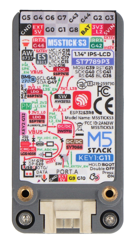 M5StickS3 - moduł deweloperski IoT - ESP32-S3-PICO-1 - M5Stack K150