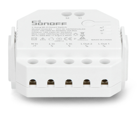 Sonoff DUALR3 - podwójny przełącznik przekaźnik WiFi z pomiarem mocy - sterownik rolet