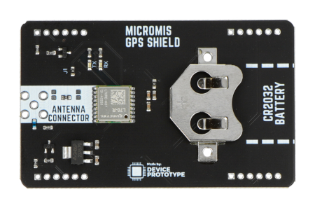 Czarna nakładka GPS do micromis base v1 leży na białym tle.