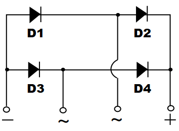 Schemat ideowy mostka prostowniczego KBU10M