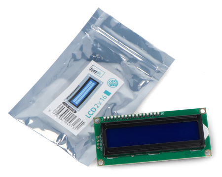 Wyświetlacz LCD 2x16 znaków niebieski ze złączami - justPi