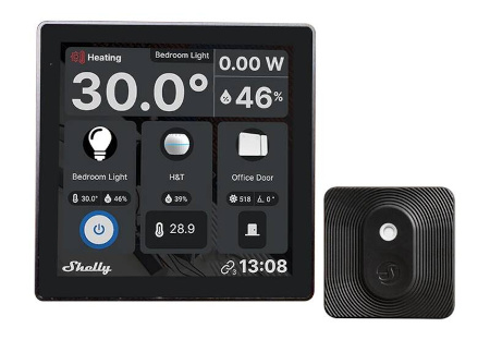 Shelly Wall Display + Blu H&T - inteligentny panel sterowania z przełącznikiem 5 A i kolorowym wyświetlaczem WiFi/Bluetooth