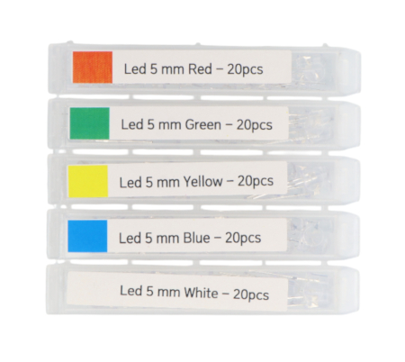 Zestaw diod LED 5 mm - justPi - 100 szt.