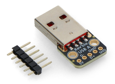 Moduł z dwustronnym wtykiem USB typu A - złącze do płytki stykowej - Adafruit 6001