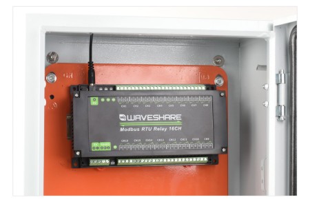 Moduł przekaźników 16 kanałów z optoizolacją - styki 10 A / 250 V AC / 30 V DC - cewka 5 V - Modbus RS485 - Waveshare 24921