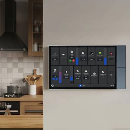 Shelly Wall Display XL - inteligentny panel sterowania z przekaźnikiem 5 A WiFi / Bluetooth - szary