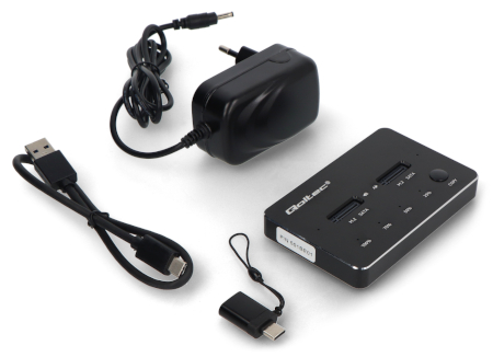 Stacja dokująca dysków 2x SSD M.2 SATA NGFF - USB typu C - Qoltec 50310