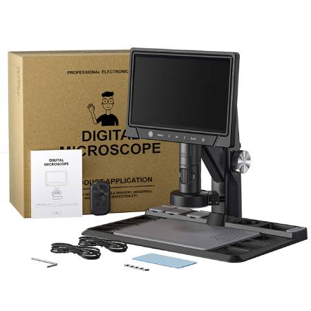 Mikroskop cyfrowy 318C - 1600x 12 MPx 28 LED - ekran HD IPS 10,1'' + pilot bezprzewodowy