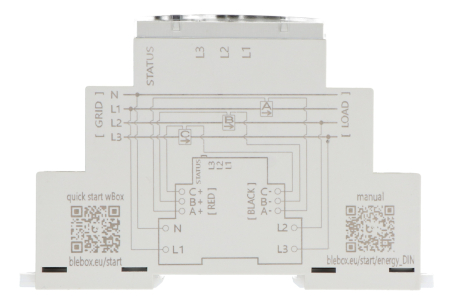 BleBox energyMeter DIN - jedno / trójfazowy dwukierunkowy miernik energii WiFi