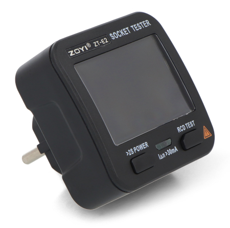 Tester gniazdek sieciowych 230 V z RCD, NCV i pomiarem napięcia - ZOYI ZT-E2